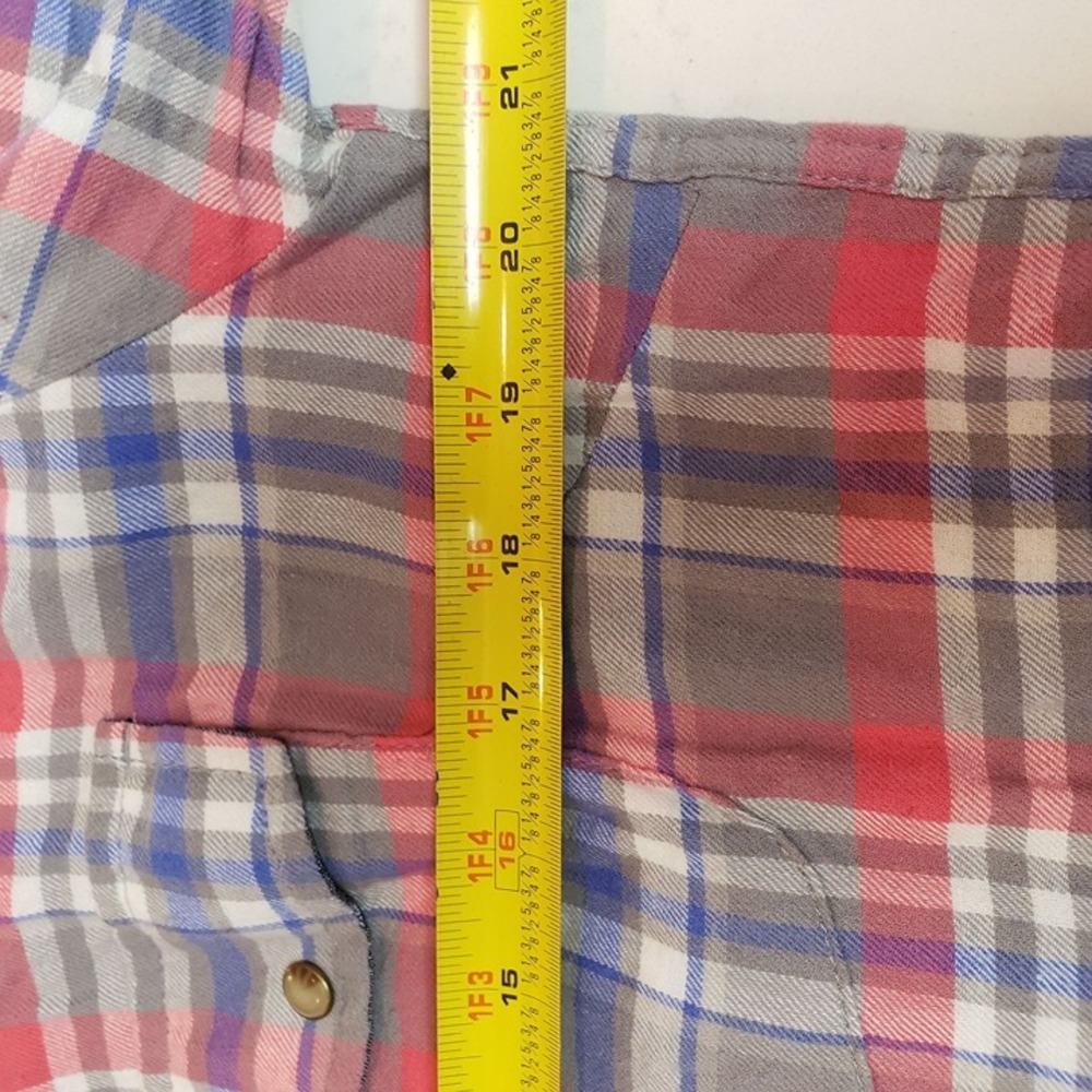 Jachs Girlfriend Flannel size Large pearl snap closure double pocket bandana pr - Picture 7 of 12